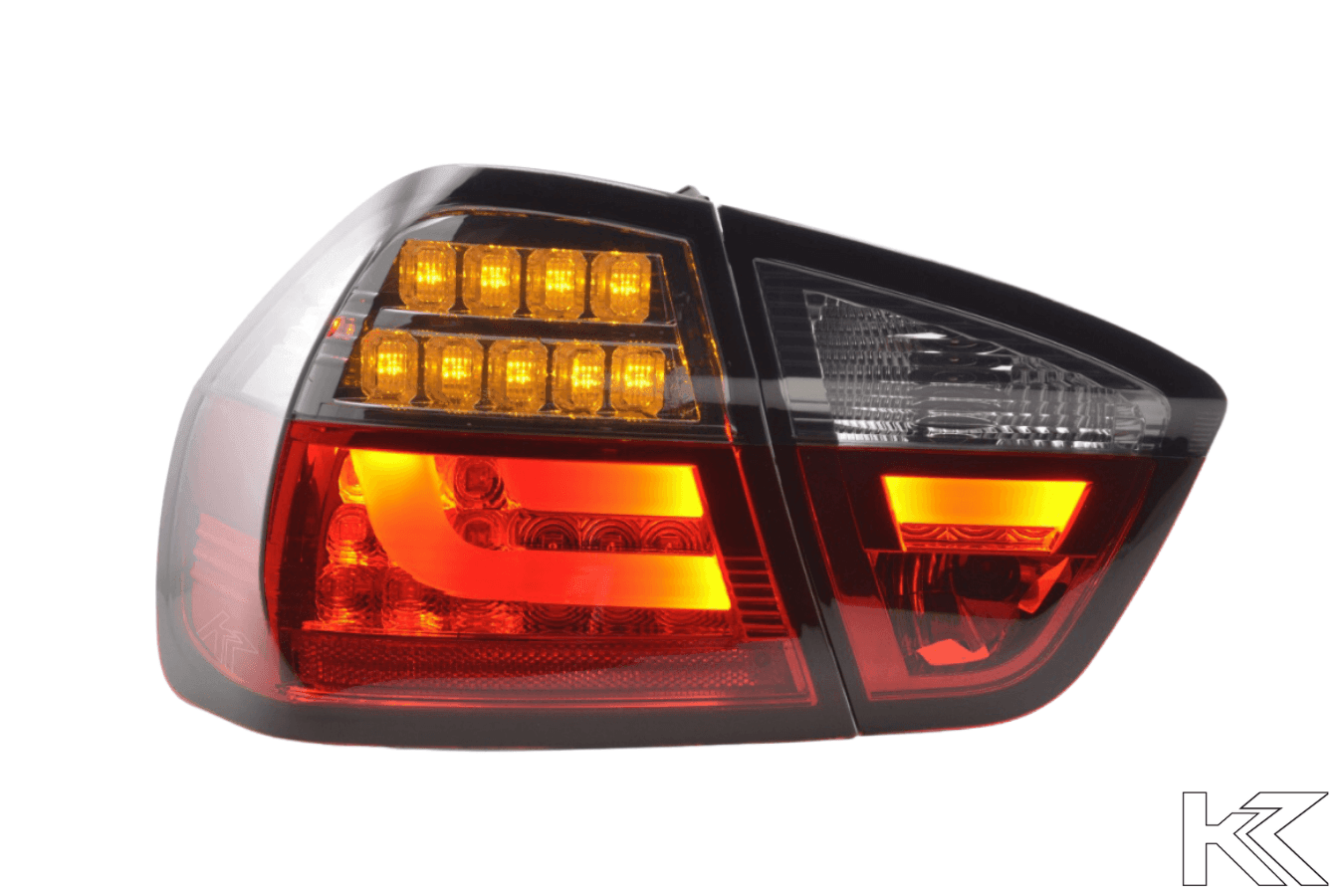 BMW 3-Series E90 Sedan Red/Smoked LED Bar Taillights (2005-2008)