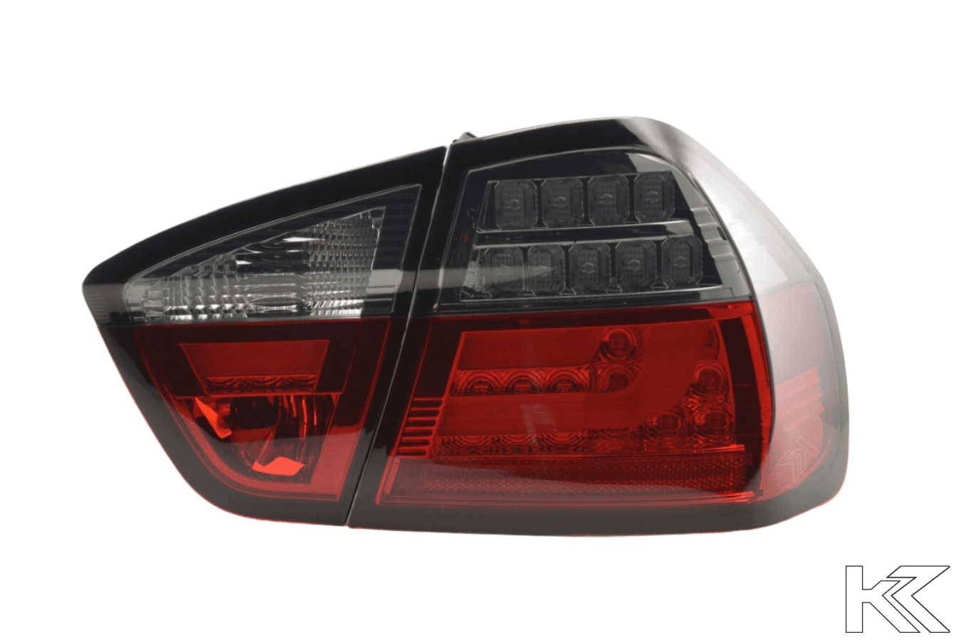 BMW 3-Series E90 Sedan Red/Smoked LED Bar Taillights (2005-2008)