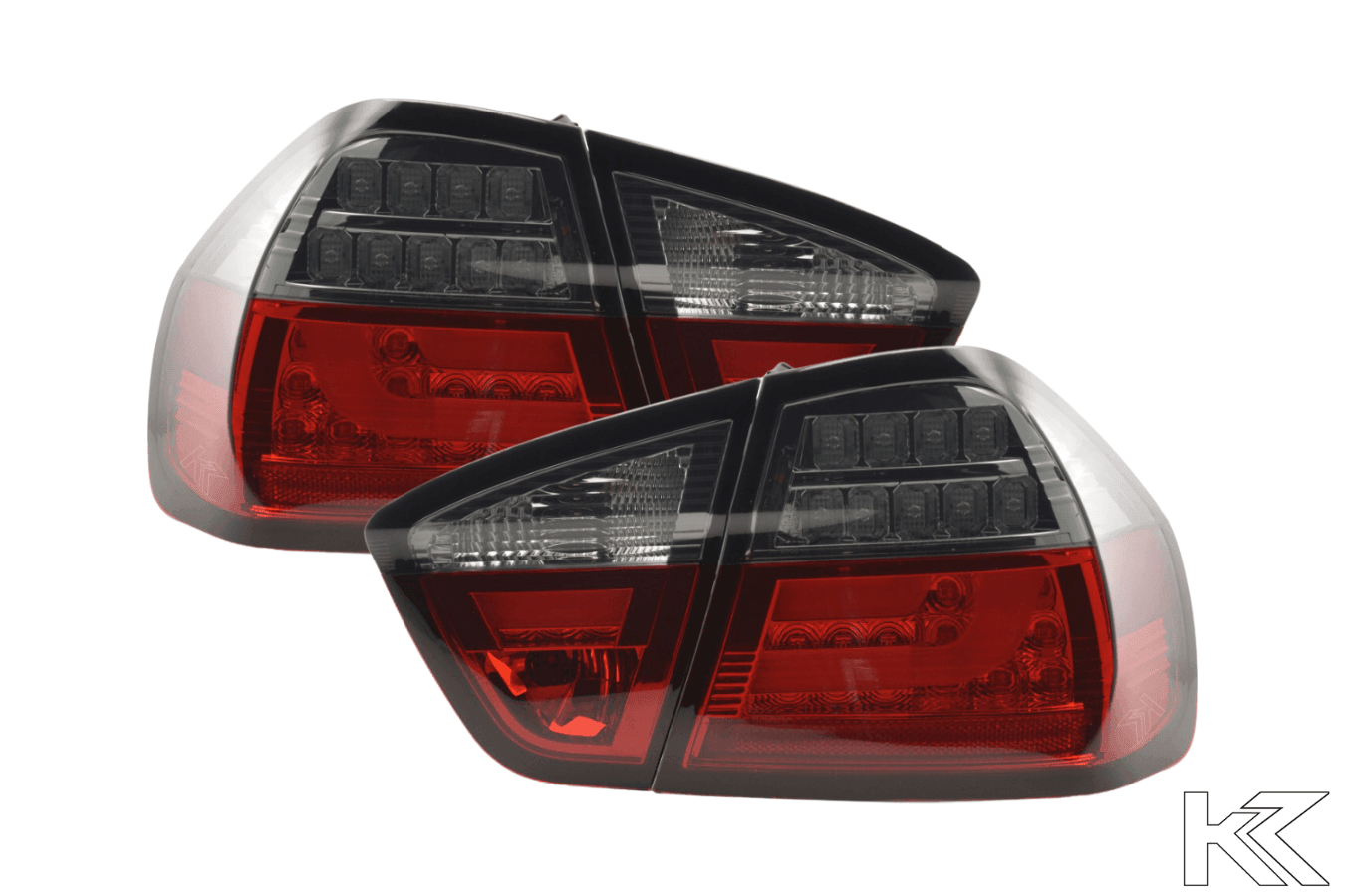 BMW 3-Series E90 Sedan Red/Smoked LED Bar Taillights (2005-2008)