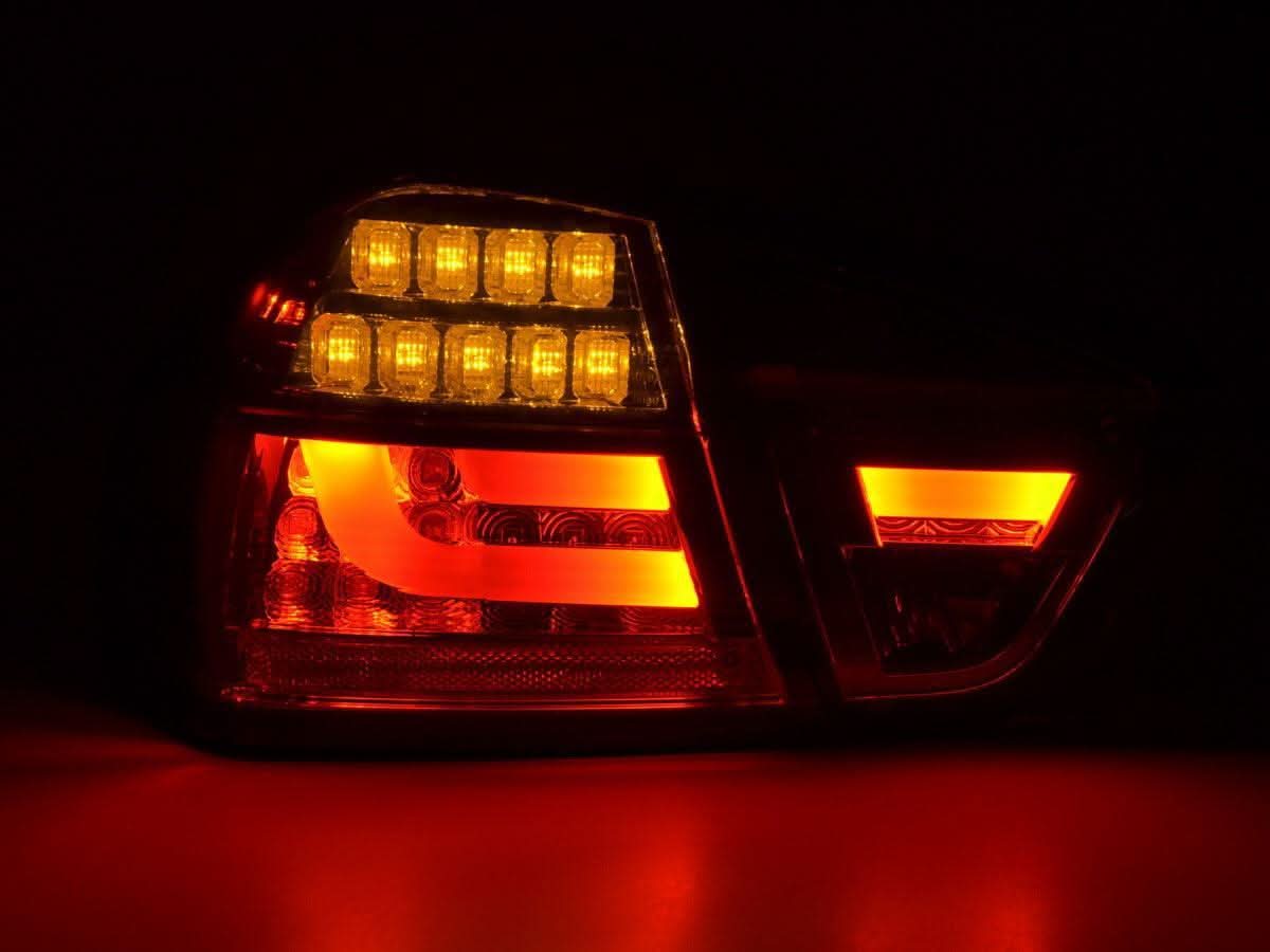 BMW 3-Series E90 Sedan Red/Smoked LED Bar Taillights (2005-2008)