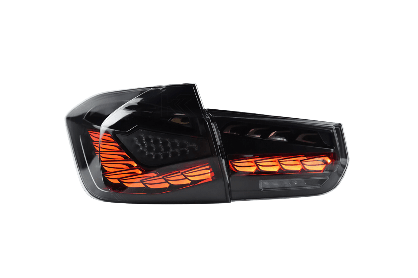 BMW 3 Series F30 F35 F80 Black Dragon Scale LED Tail Lights (2012-2019)