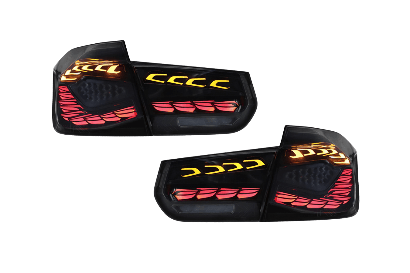 BMW 3 Series F30 F35 F80 Black Dragon Scale LED Tail Lights (2012-2019)