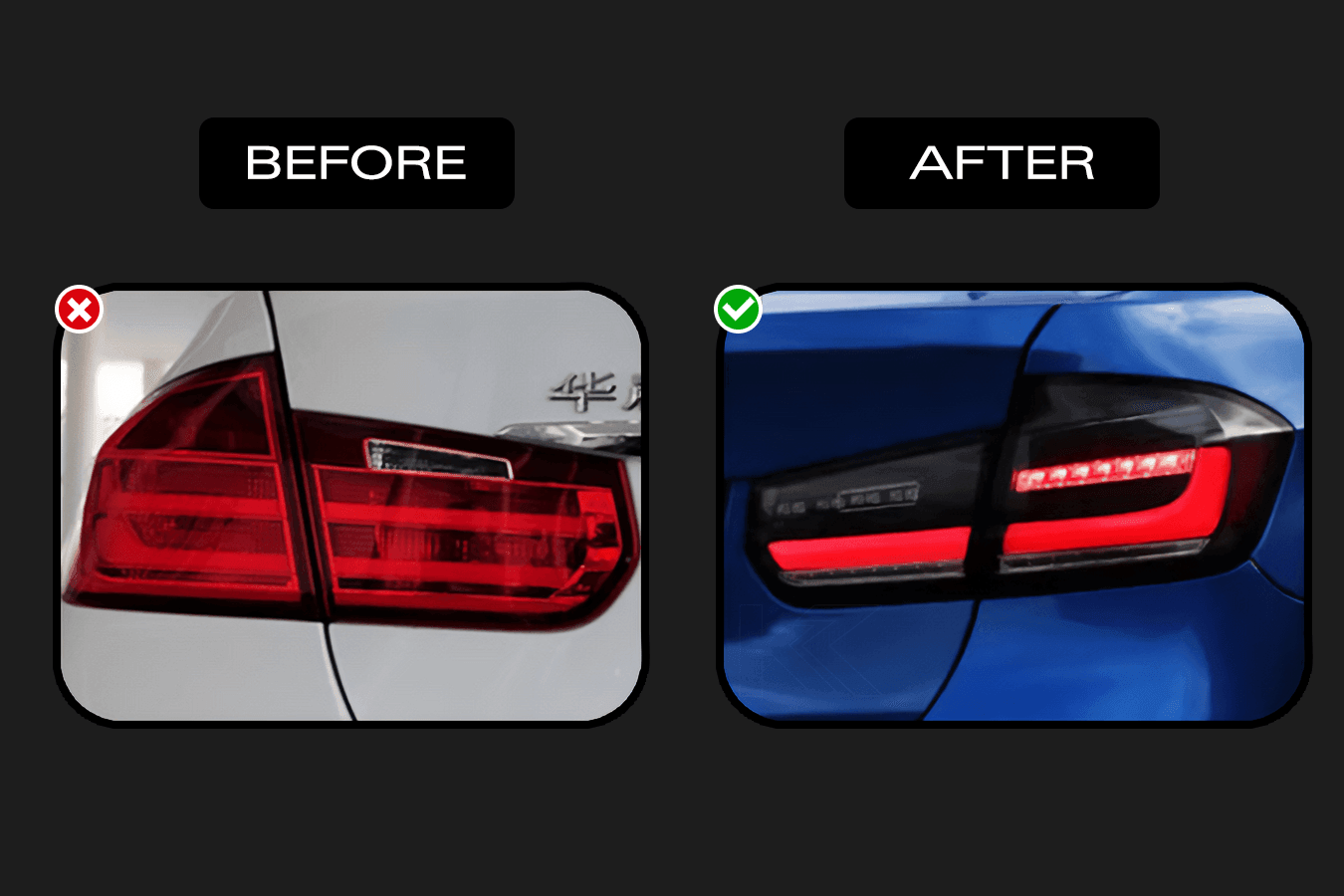 BMW 3 Series F30 F35 F80 "Modernized" LED Tail Lights (2012-2019)