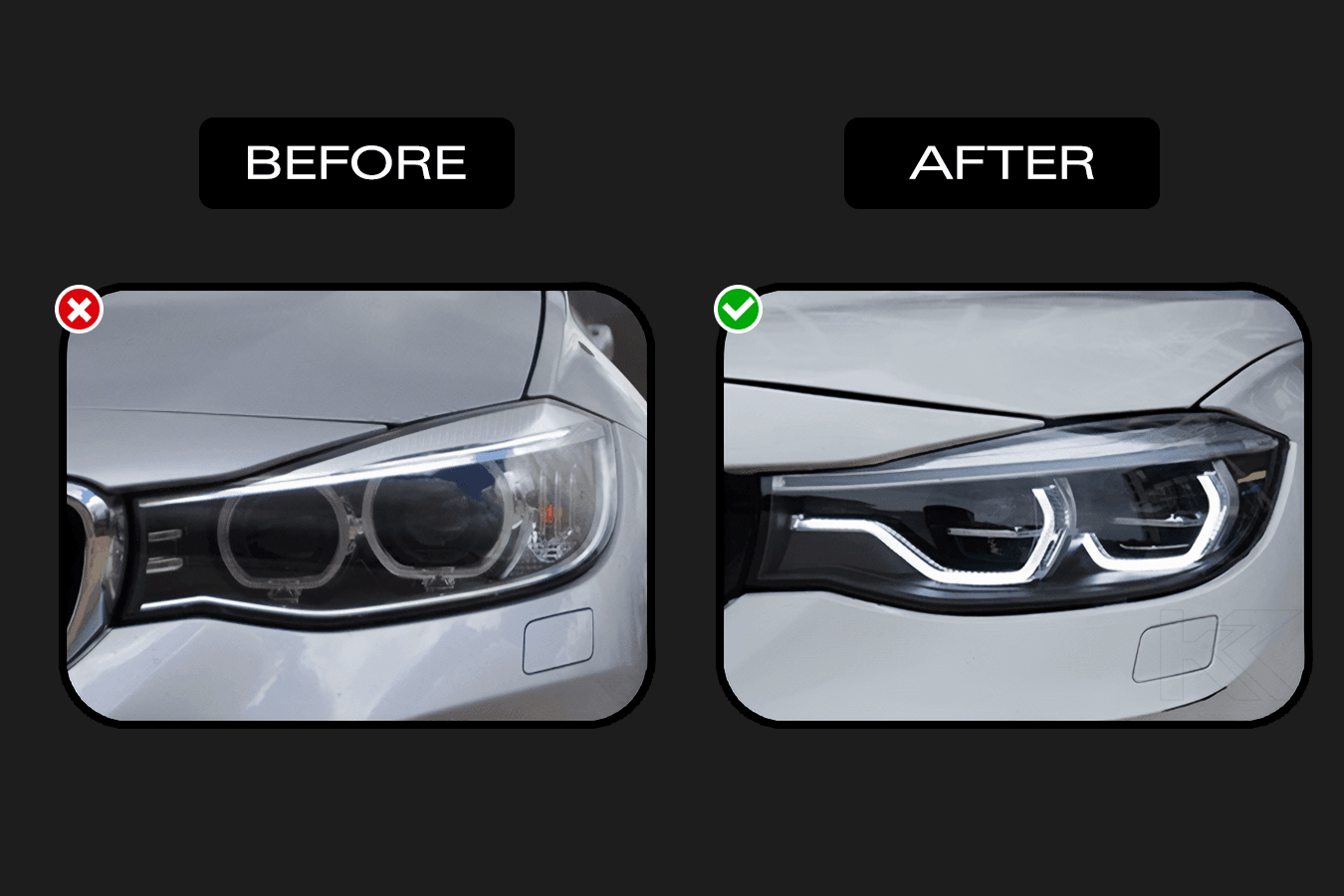 BMW 3 Series F34 GT LED Projector Lens Headlights (2012-2019)