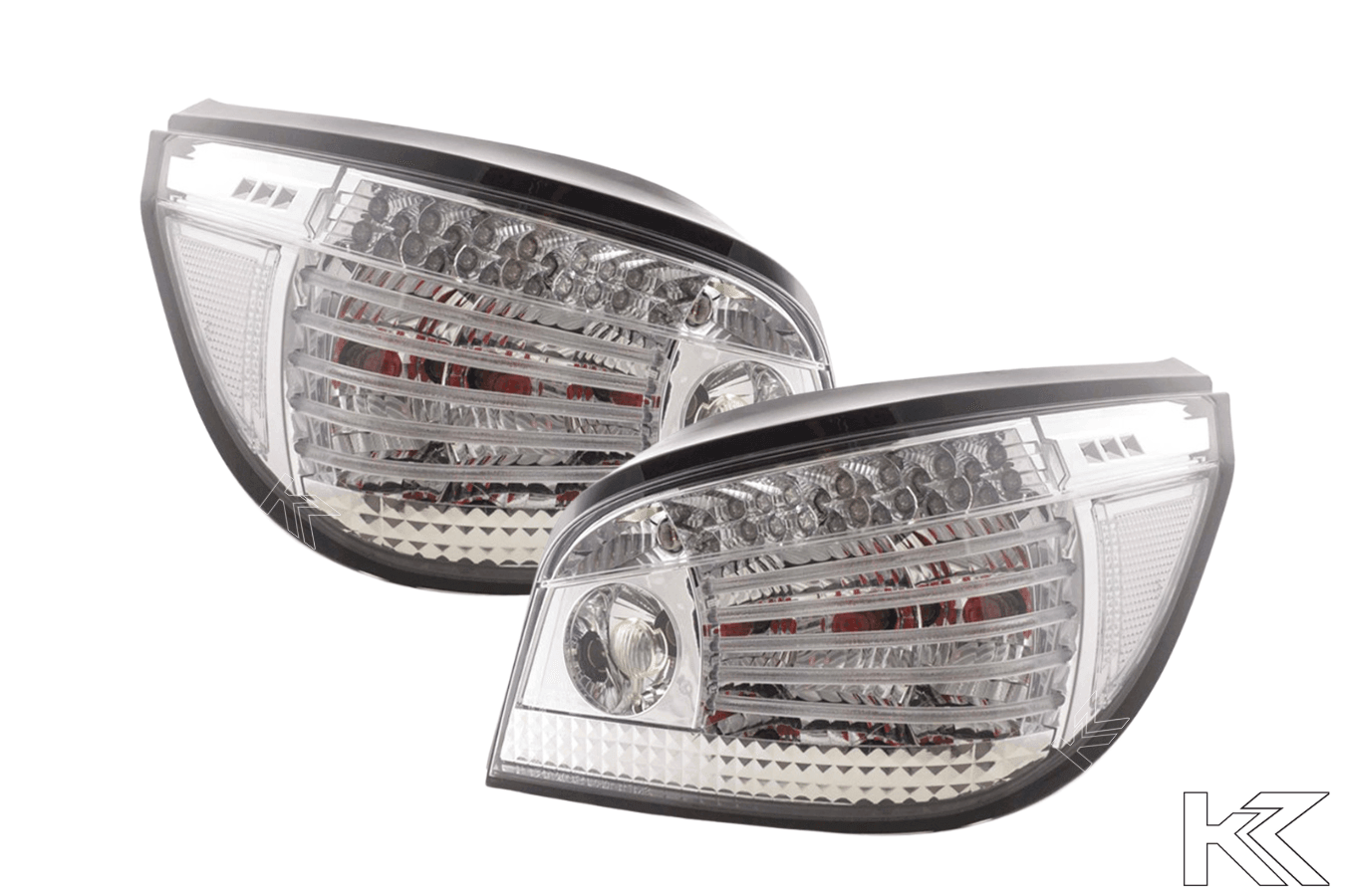 BMW 5-series E60 Sedan Chrome Clear LED Taillights Set (2007-2009)