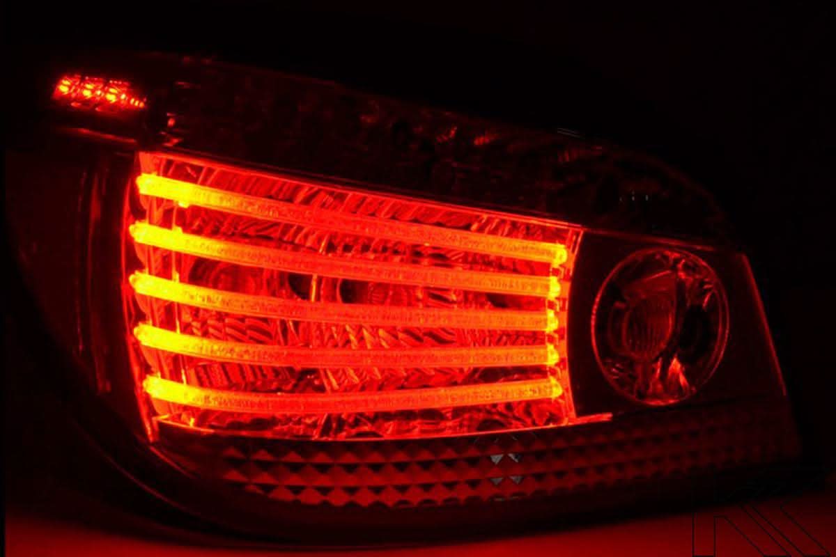 BMW 5-series E60 Sedan Chrome Clear LED Taillights Set (2007-2009)