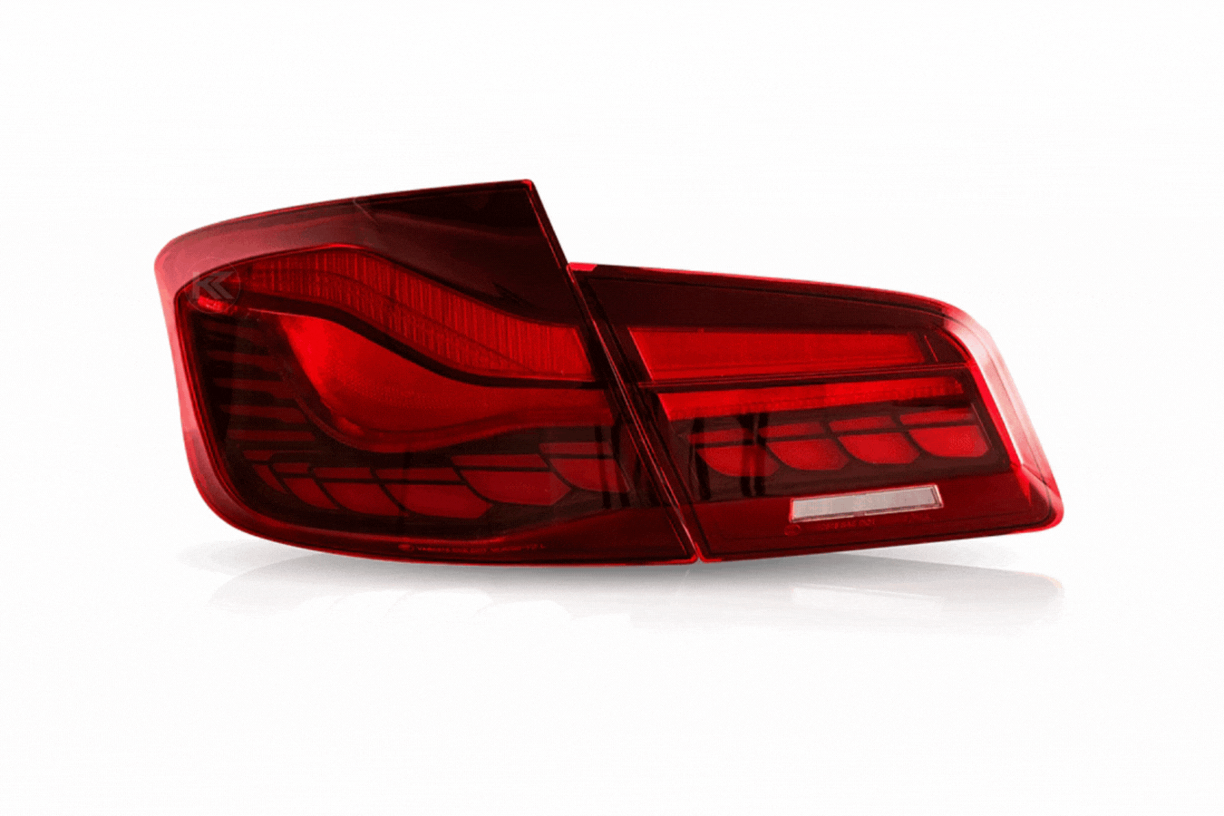 BMW 5-Series F10 F18 M5 6th Gen GTS Style -Red or Smoked- OLED Dynamic LED Tail Lights (2011-2017)