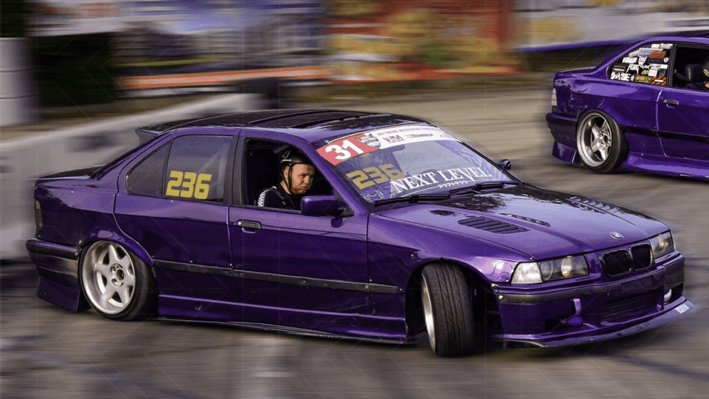 BMW E36 M3 Series 3 Black Side Skirt Extensions (1992 - 1999)