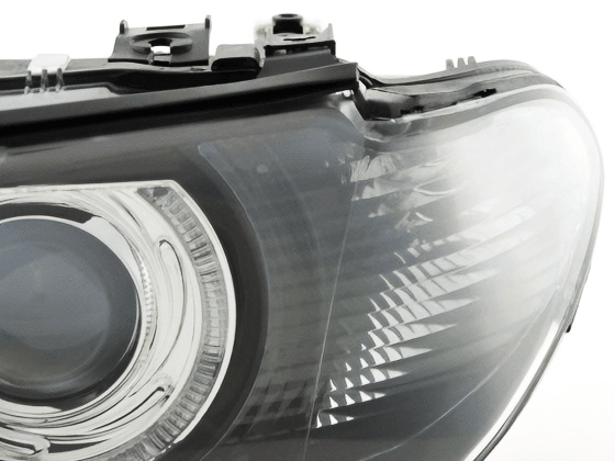BMW E46 3-Series Coupe Black OE+ Angel Eyes Headlights - (2002-2005)