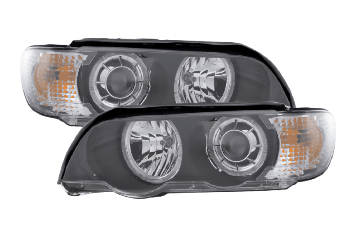 BMW E53 X5 Black OE+ Angel Eye Headlights - (2000-2003)