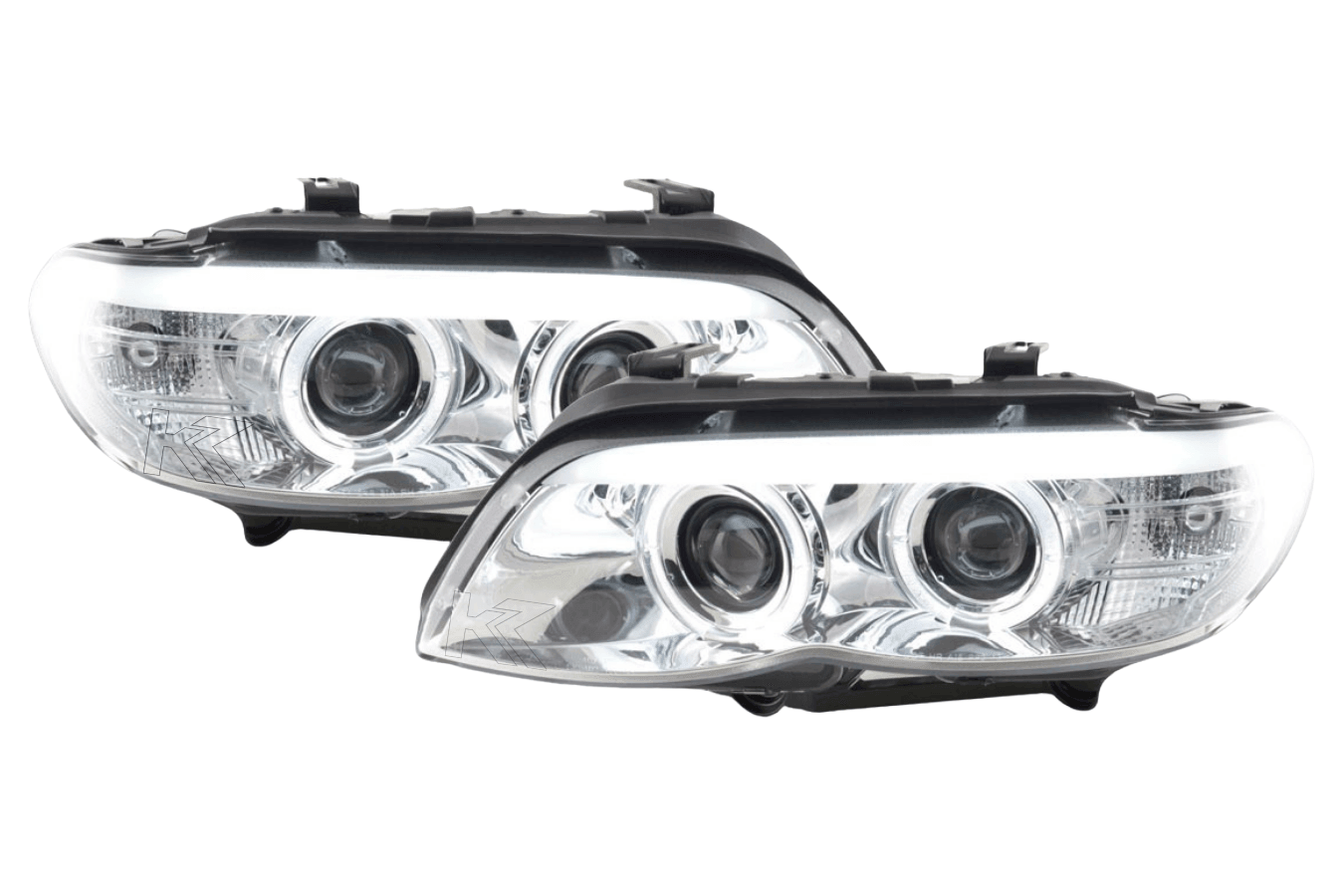 BMW X5 E53 Chrome Angel Eye LED Head Lights (2003-2006)