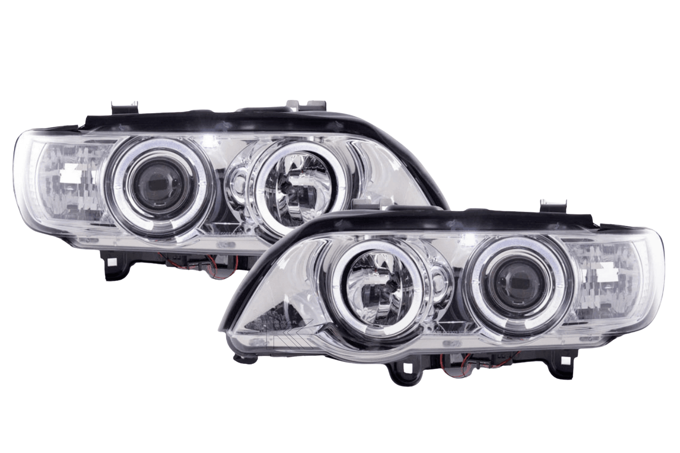 BMW X5 E53 Chrome Angel Eyes LED Headlight Set (1998-2002)