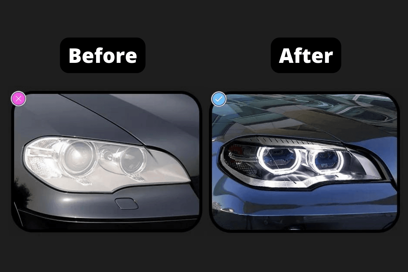 BMW X5 E70 OE Style Angel Eyes Projector Headlight (2007 - 2013)