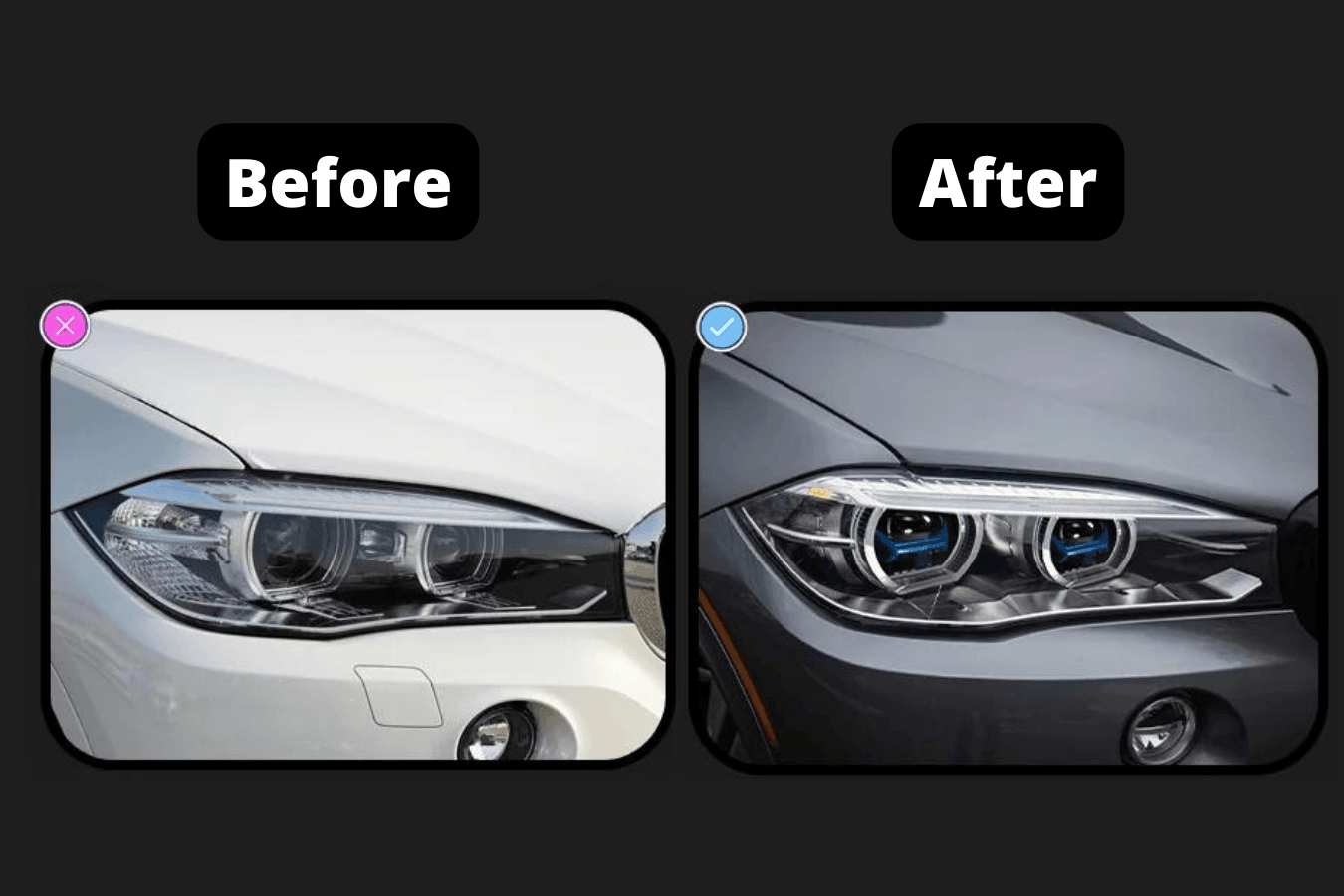 BMW X5 F15 F16 Laser Style Blue Accent Headlights Upgrade (2012 - 2019)