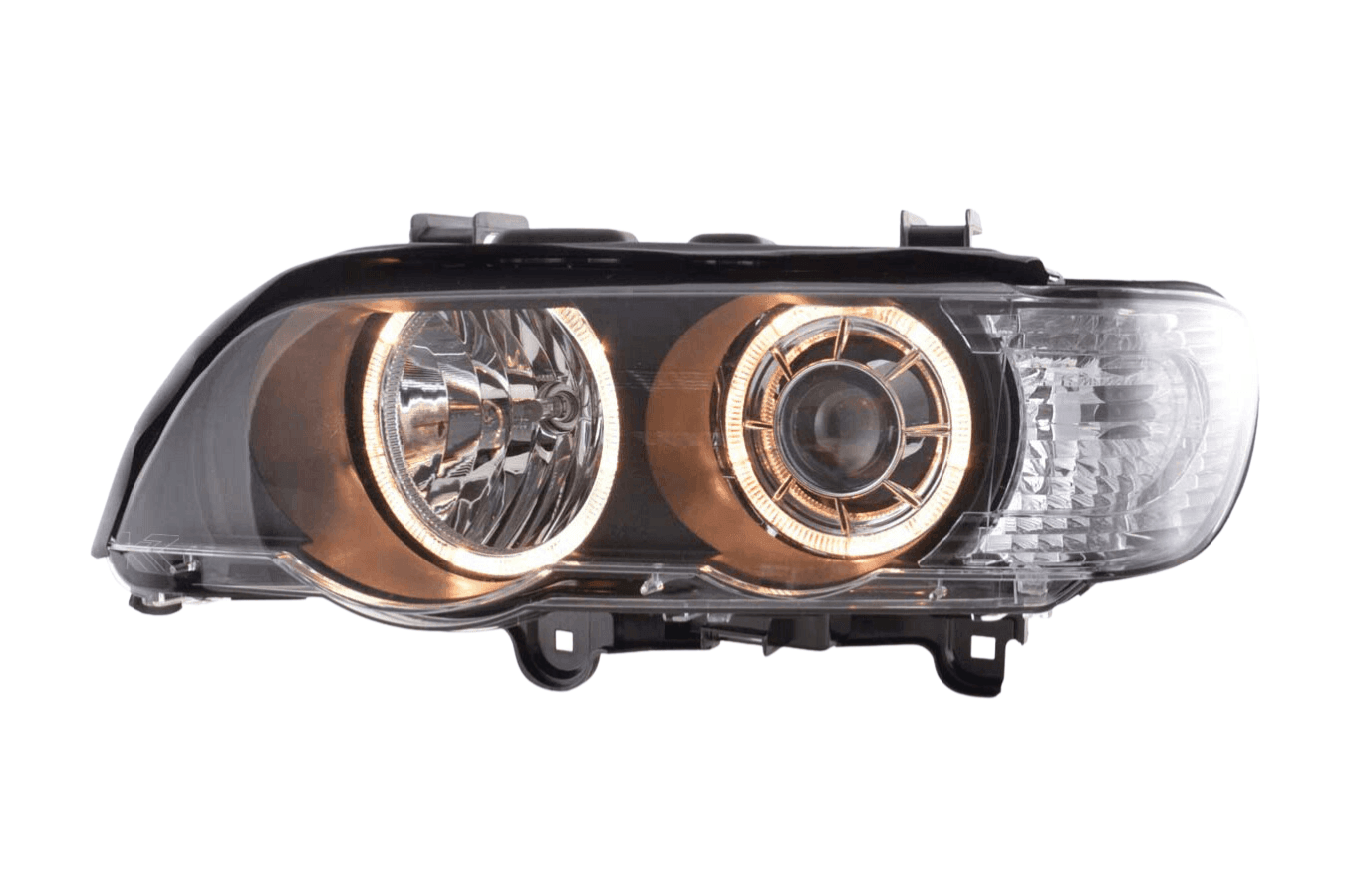 BMW X5 (Type E53) Black OE+ Angel Eyes Headlights - (2000-2003)