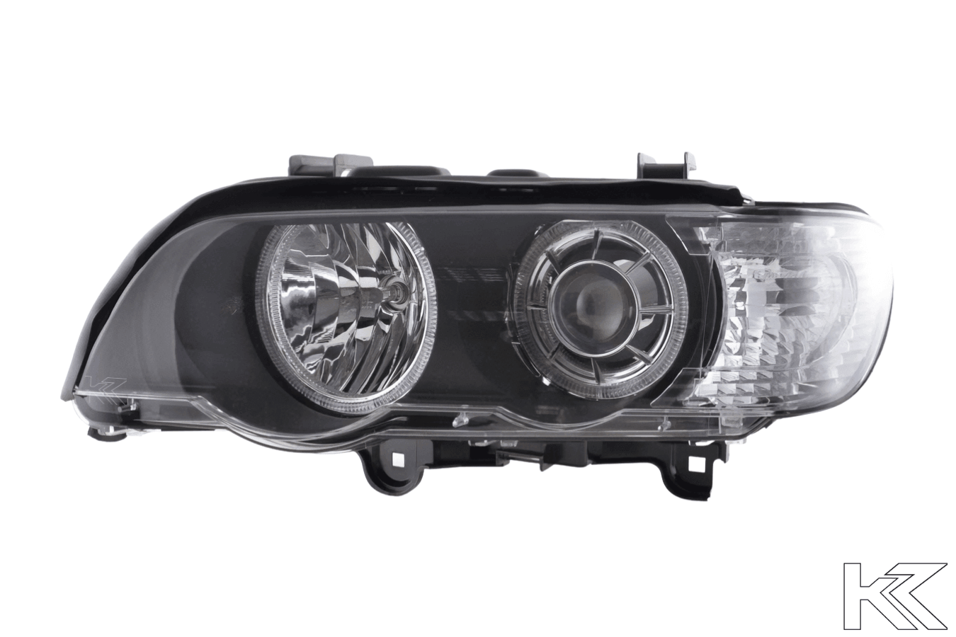 BMW X5 (Type E53) Black OE+ Angel Eyes Headlights - (2000-2003)