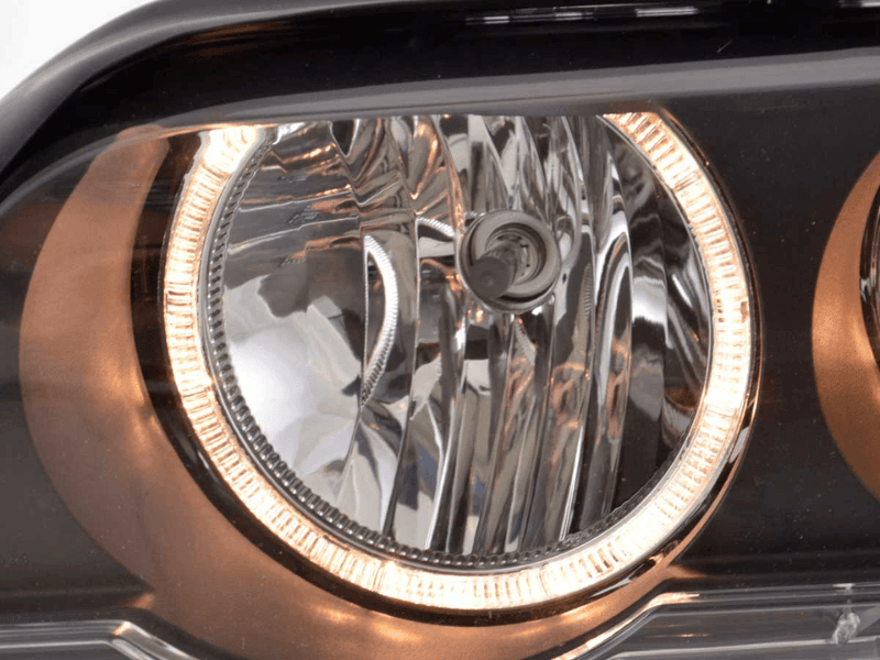 BMW X5 (Type E53) Black OE+ Angel Eyes Headlights - (2000-2003)