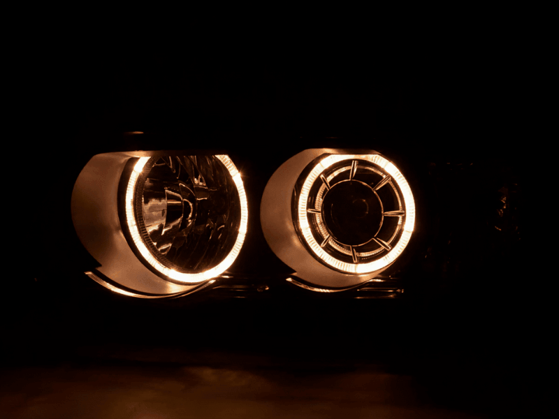 BMW X5 (Type E53) Black OE+ Angel Eyes Headlights - (2000-2003)
