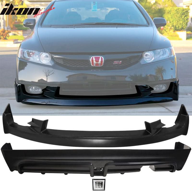 2009-2011 Honda Civic  Mugen Front Lip PU Rear Lip PP LED Brake Lamp