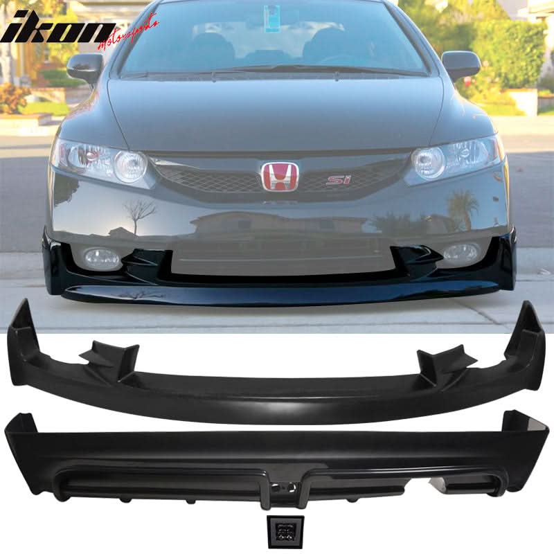 2009-2011 Honda Civic  Mugen Front Lip PU Rear Lip PP LED Brake Lamp