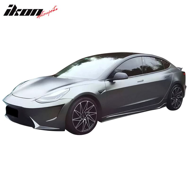 2017-2023 Tesla 3 Unpainted Black Front Bumper Shield Guard Cover PP