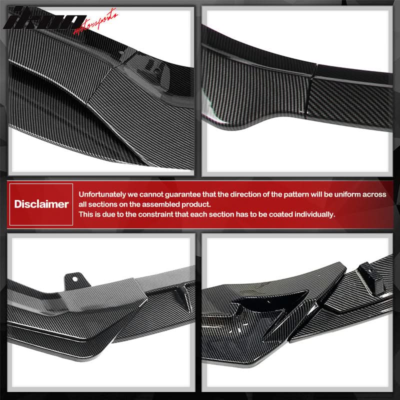 Universal 62"-66" Adjustable B Style CF Print Front Bumper Lip 3PCS