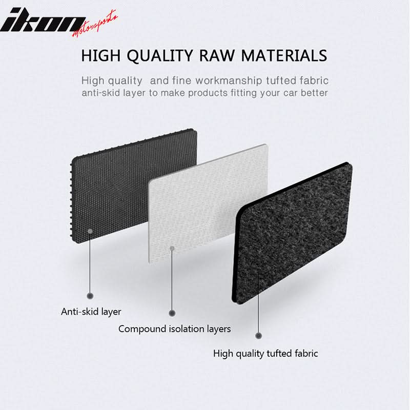 Car Floor Mat for 2009-2014 Ford F-150 Crew Cab Black Carpet 4PC Nylon