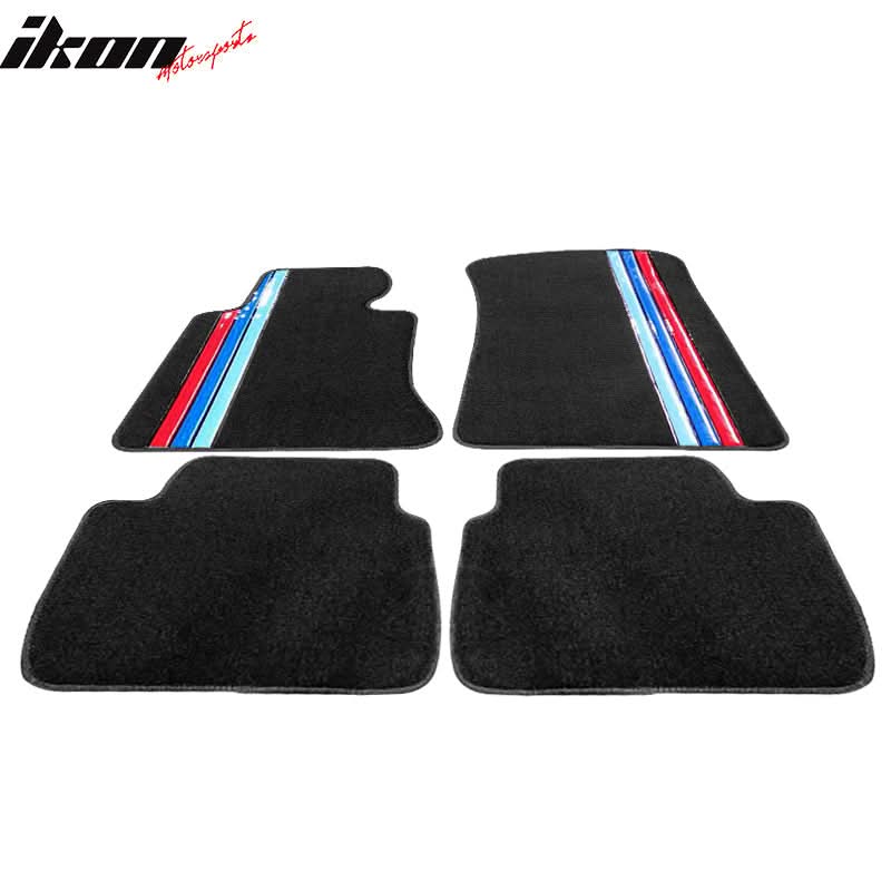 Car Floor Mat for 1998-06 BMW 3 Series E46 3 Colors Strips Nylon 4PCS