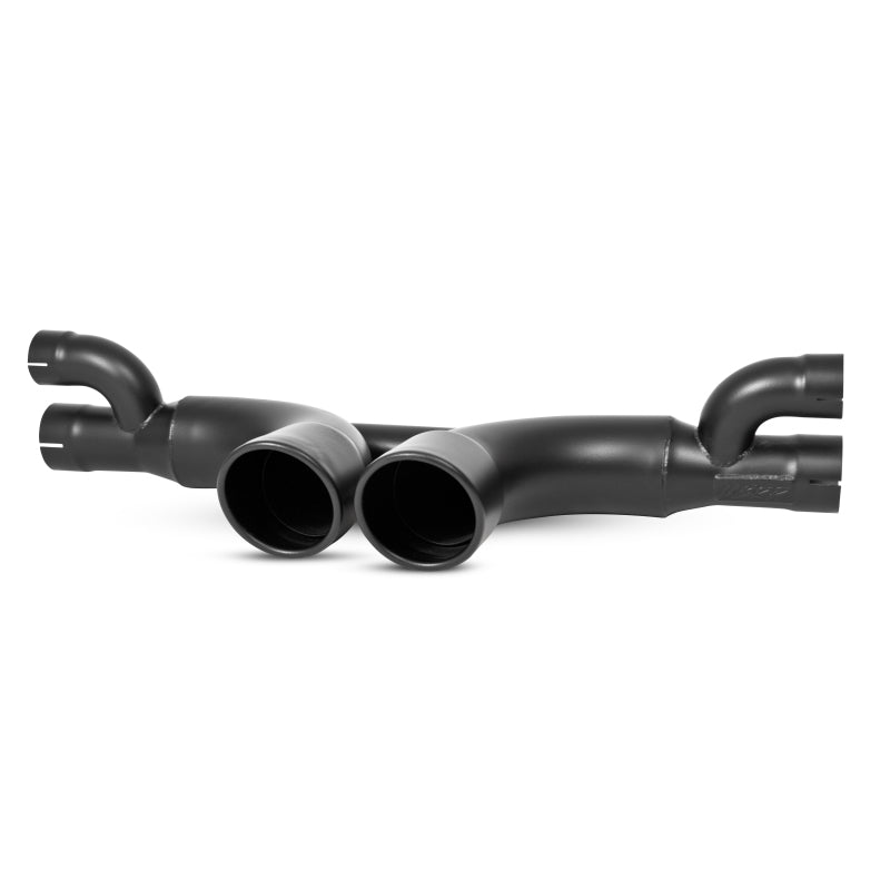 MBRP 14-19 Porsche GT3/GT3RS 3in Center Muffler Bypass 4in Tips - Black Coated