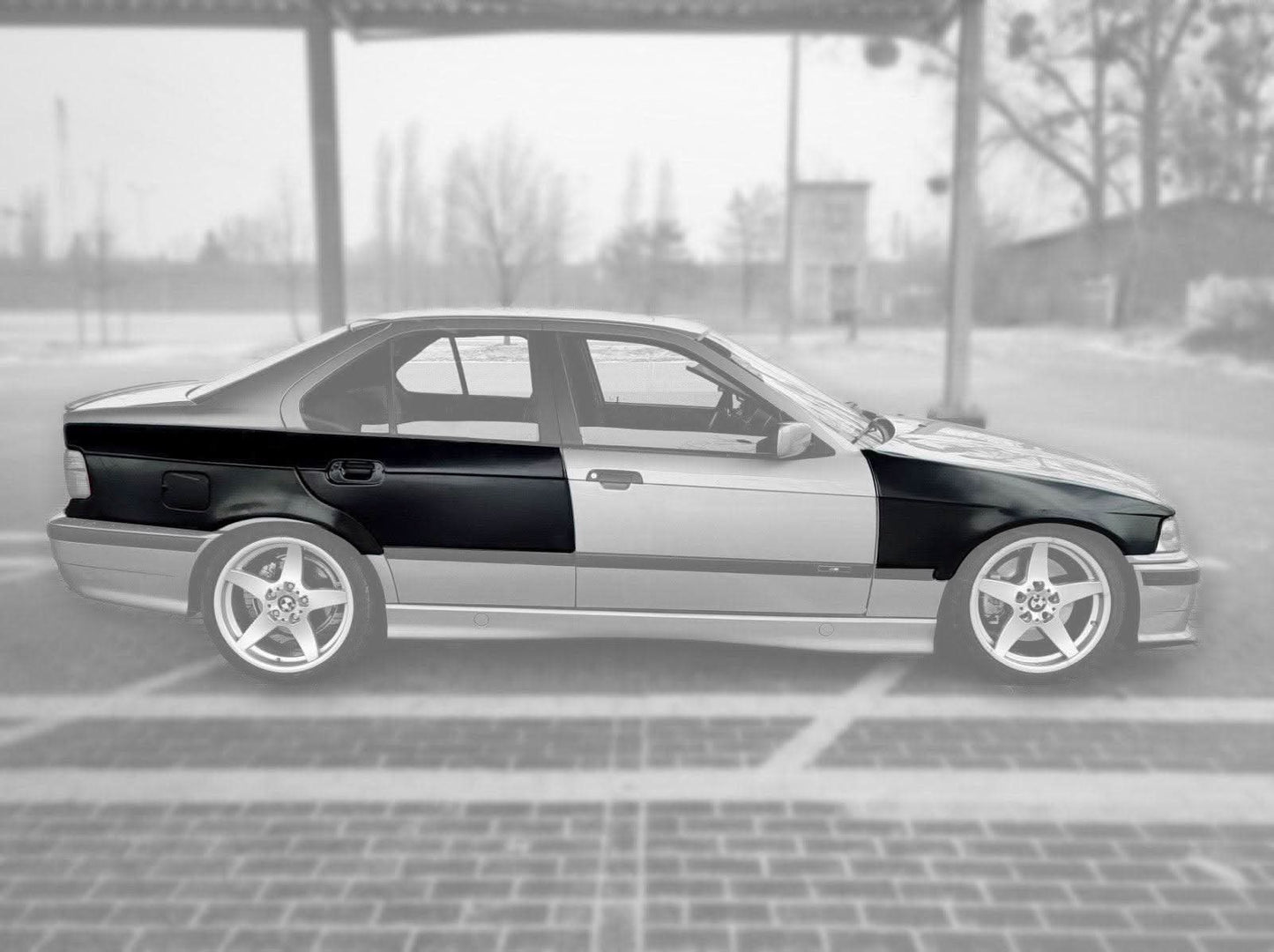 E36 Sedan Complete Over Fender Set - With Door Handle Cut-Outs (1990-1999)