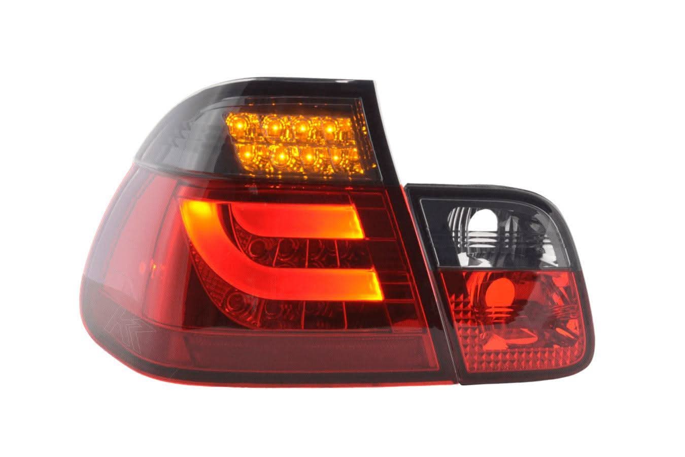 E46 Sedan LED Bar Smoked/Red Tail Lights (98-01)