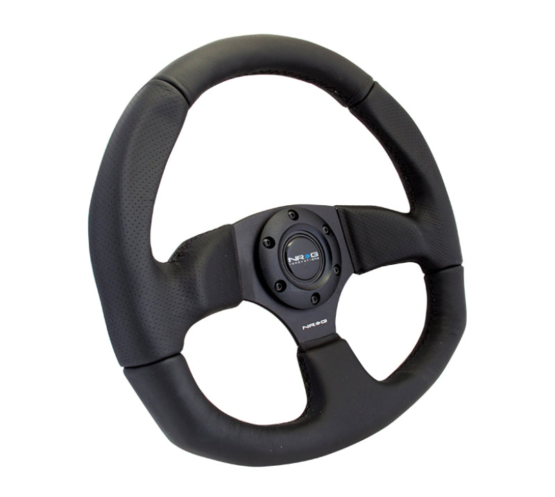 NRG Reinforced Steering Wheel (320mm Horizontal / 330mm Vertical) Leather w/Black Stitching