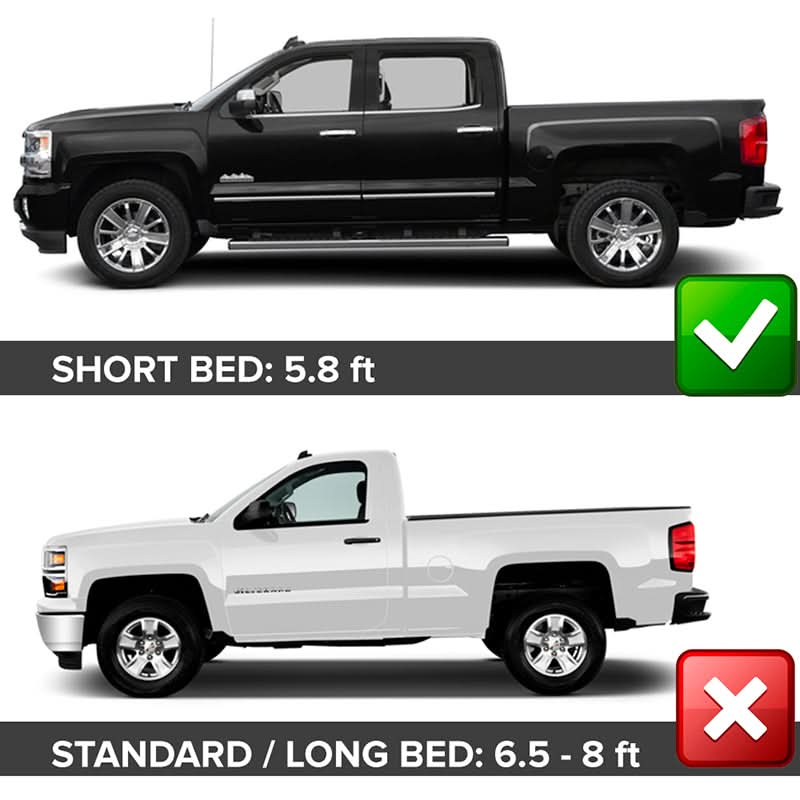 2014-2018 Chevy Silverado 5.8 Ft Short Bed Fleetside Fender Flares PP