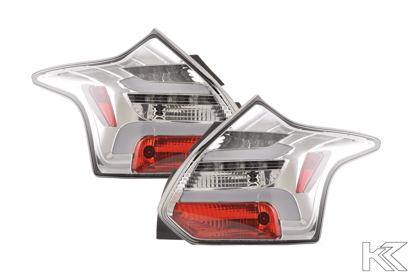 Ford Focus 3 (C346) Chrome Clear LED Lightbar Taillights Set (2010-2014)
