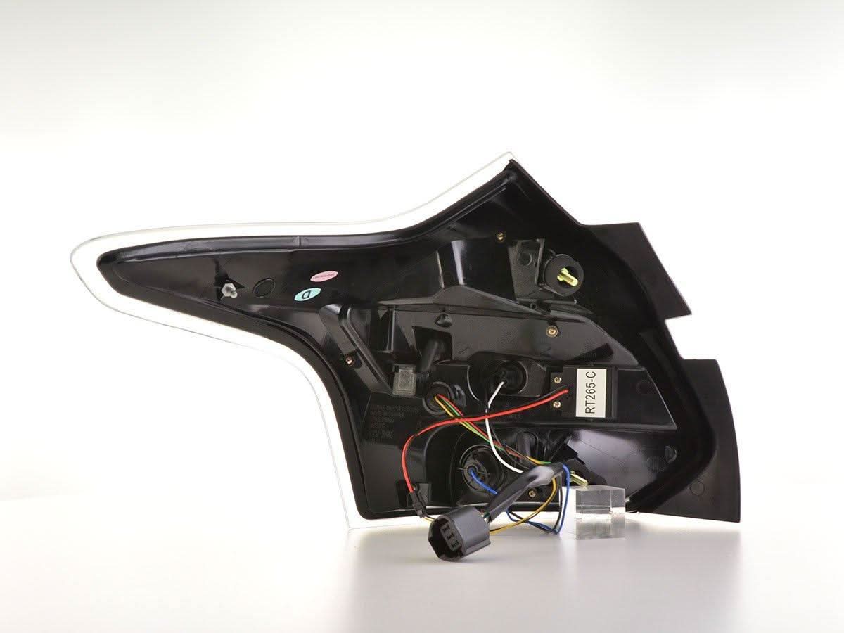 Ford Focus 3 (C346) Hatchback Black Clear LED Taillights Set (2011 - 2014)