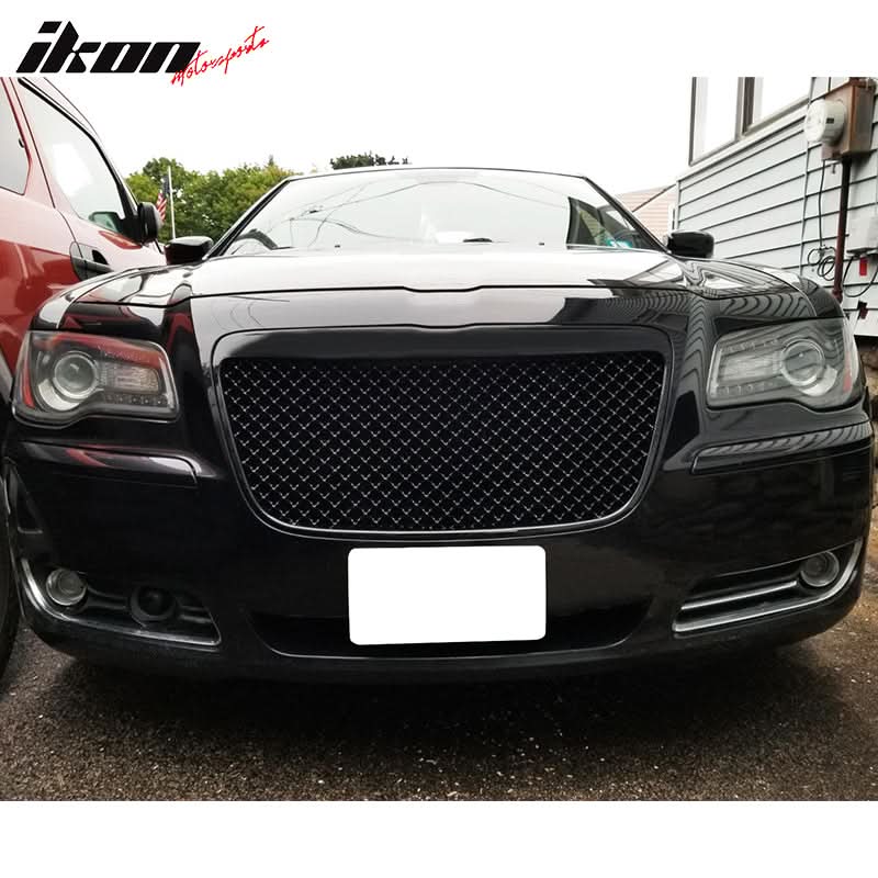 2011-2014 Chrysler 300 300C B Style Black Front Bumper Mesh Grille ABS