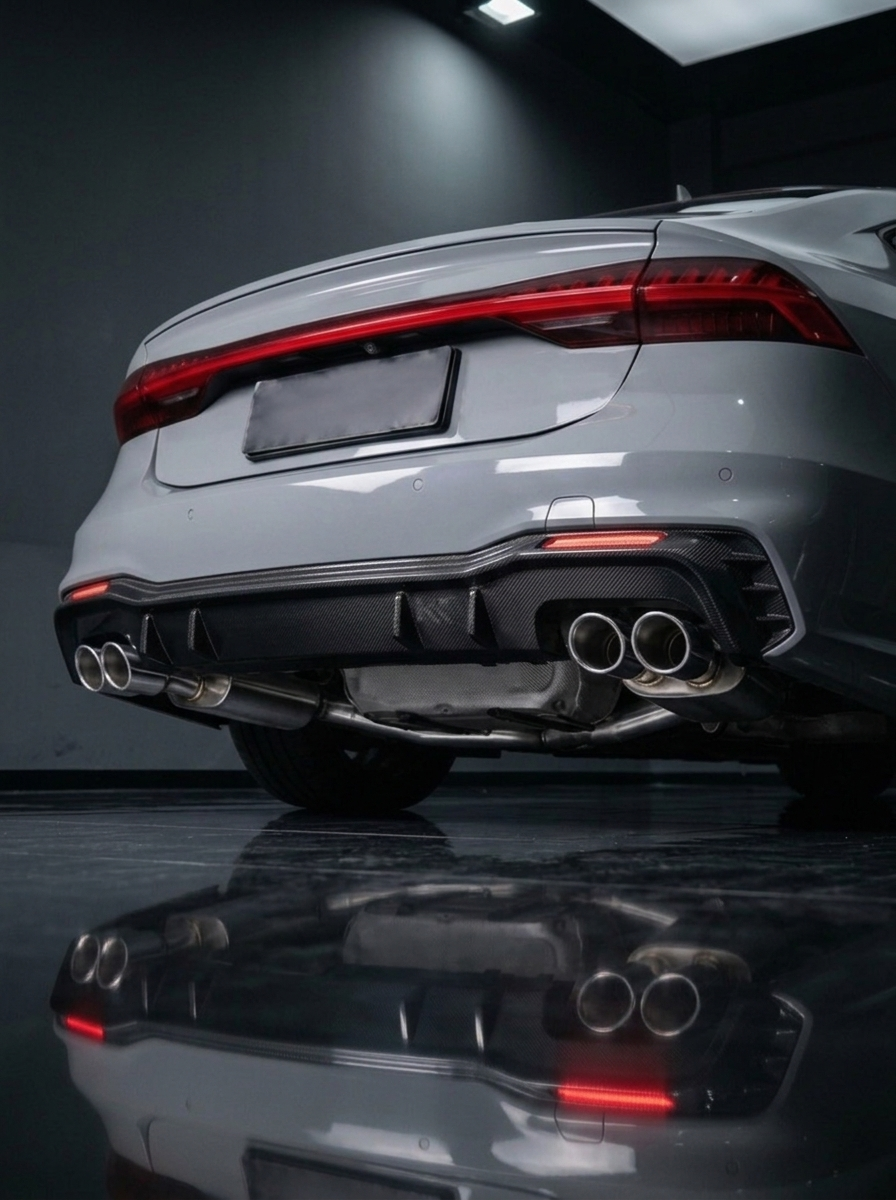 2019–2020 Audi A7 S-Line / S7 C8 Sportback Rear Bumper Diffuser – Carbon Fiber