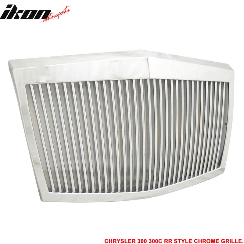 2005-2010 Chrysler 300 300C RR Phantom Chrome Front Bumper Grille ABS