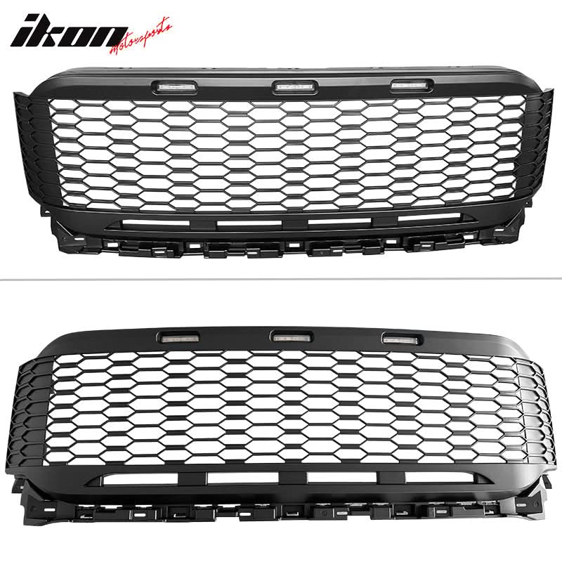 2021-2023 Ford F-150 Grill R Style Front Mesh Car Grille w/ LED ABS