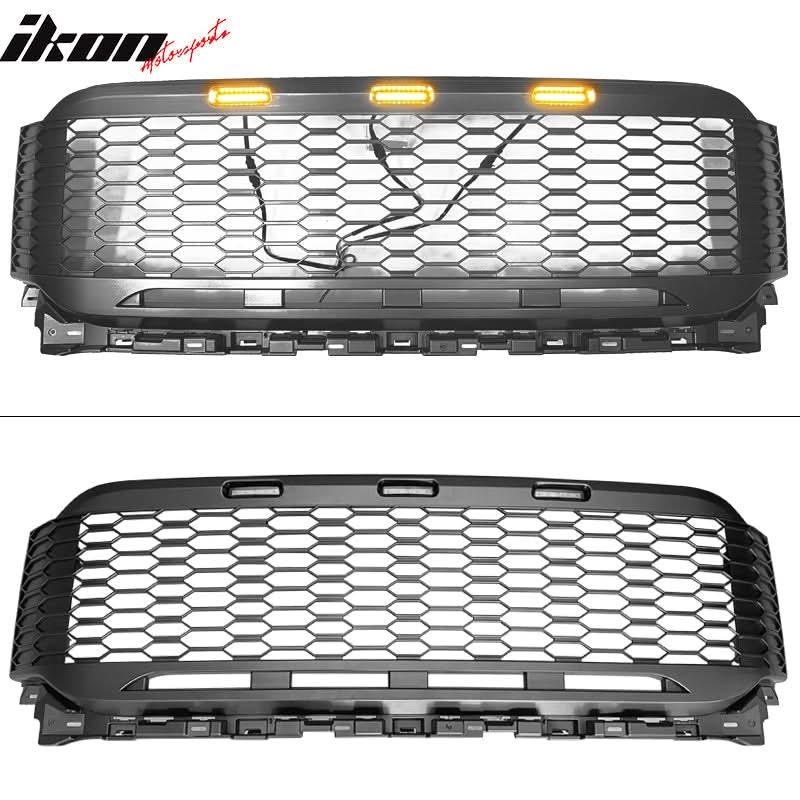 2021-2023 Ford F-150 Grill R Style Front Mesh Car Grille w/ LED ABS