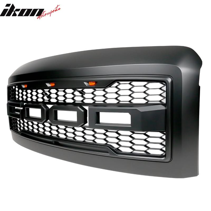 2008-2010 Ford F250 F350 R Matte Black Front Upper Grille w/ Letters