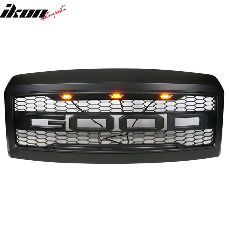 2008-2010 Ford F250 F350 R Matte Black Front Upper Grille w/ Letters