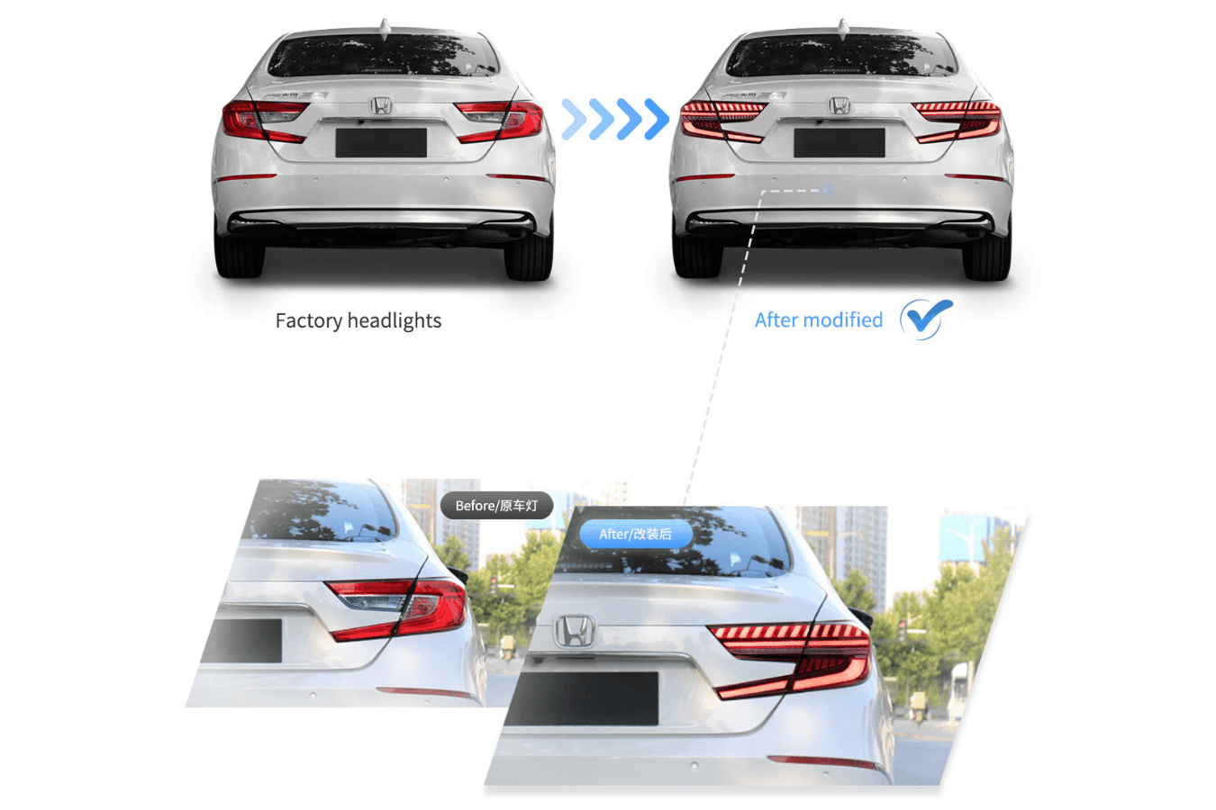 Honda Accord 10th Gen (CV1/CV2/CV3) Pre-Facelift LED Tail Lights (2018-2021)
