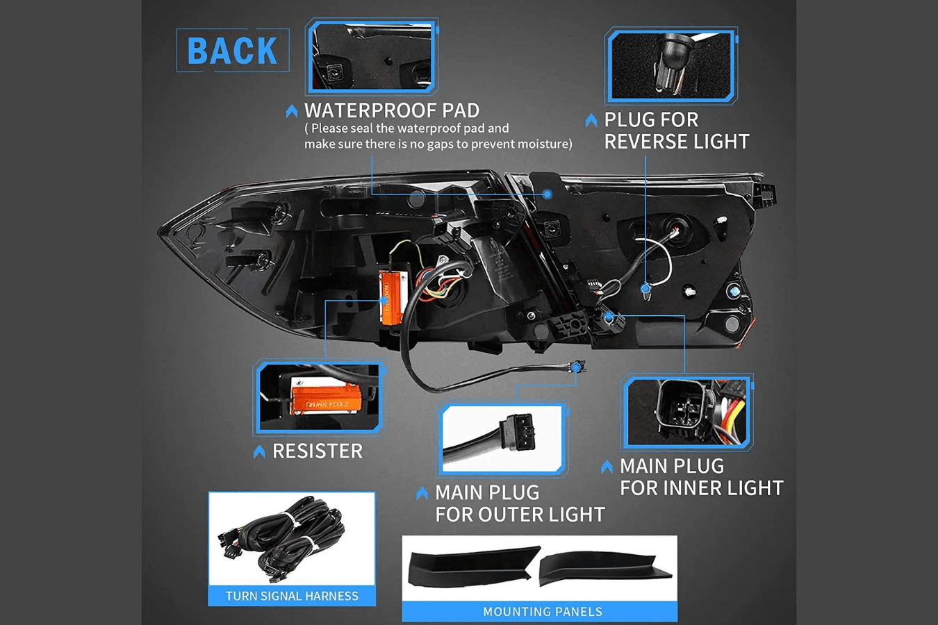Honda Accord 10th Gen (CV1/CV2/CV3) Pre-Facelift Twin Line LED Tail Lights (2018-2021)