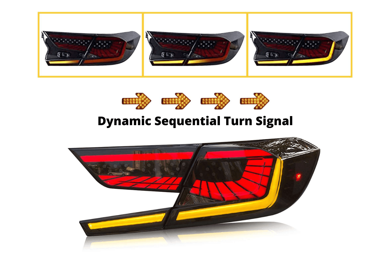 Honda Accord 10th Gen Smoked Dynamic LED Tail Lights (2018-2022)