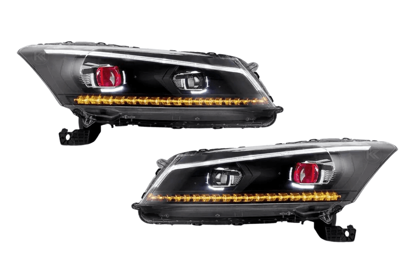 Honda Accord 8th Gen Inspired Black Demon Eyes and Ordinary Projector Headlights (2008-2012)