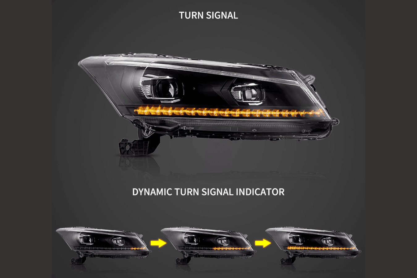 Honda Accord 8th Gen Inspired Black Demon Eyes and Ordinary Projector Headlights (2008-2012)