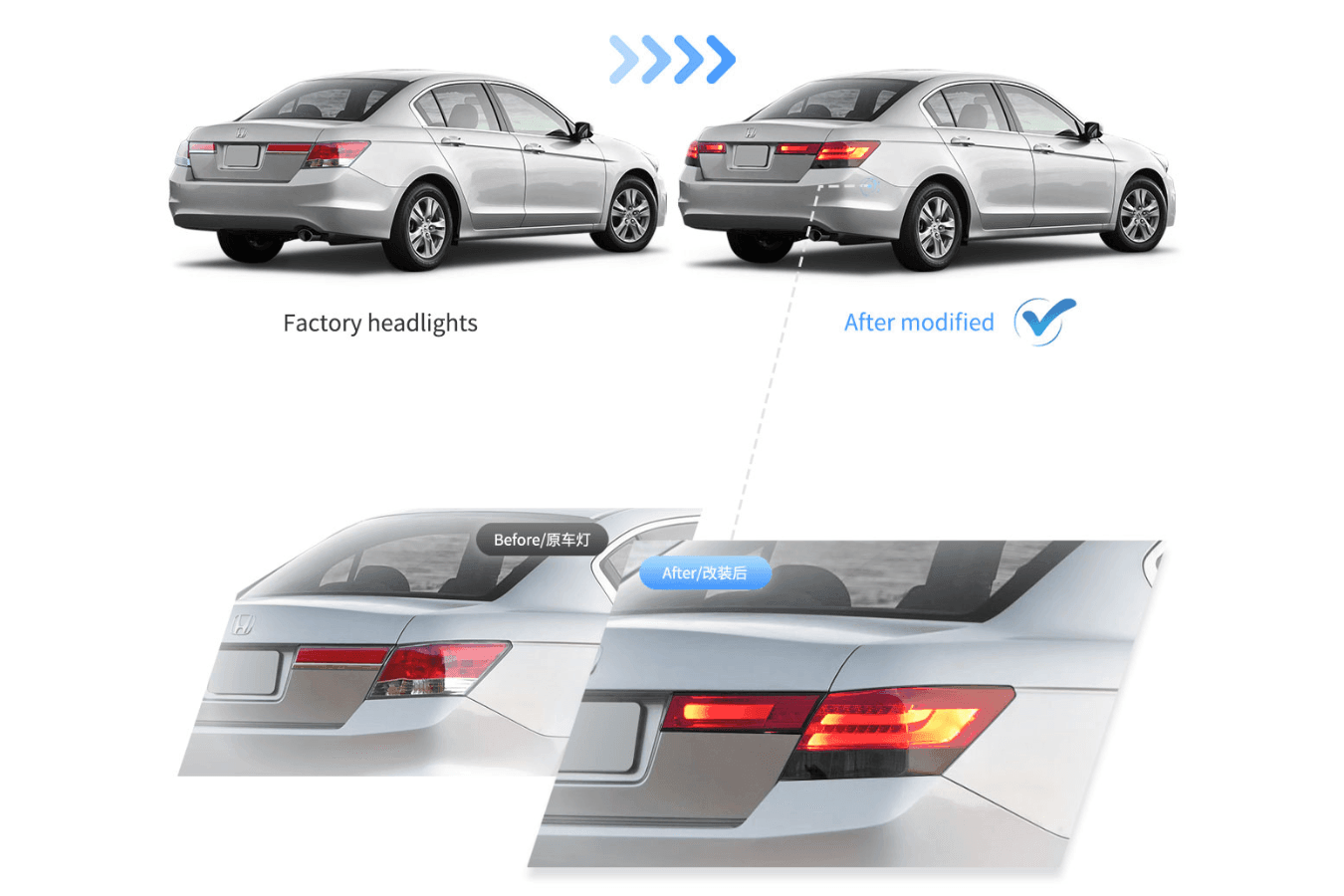 Honda Accord 8th Gen LED Tail Lights (2008-2012)