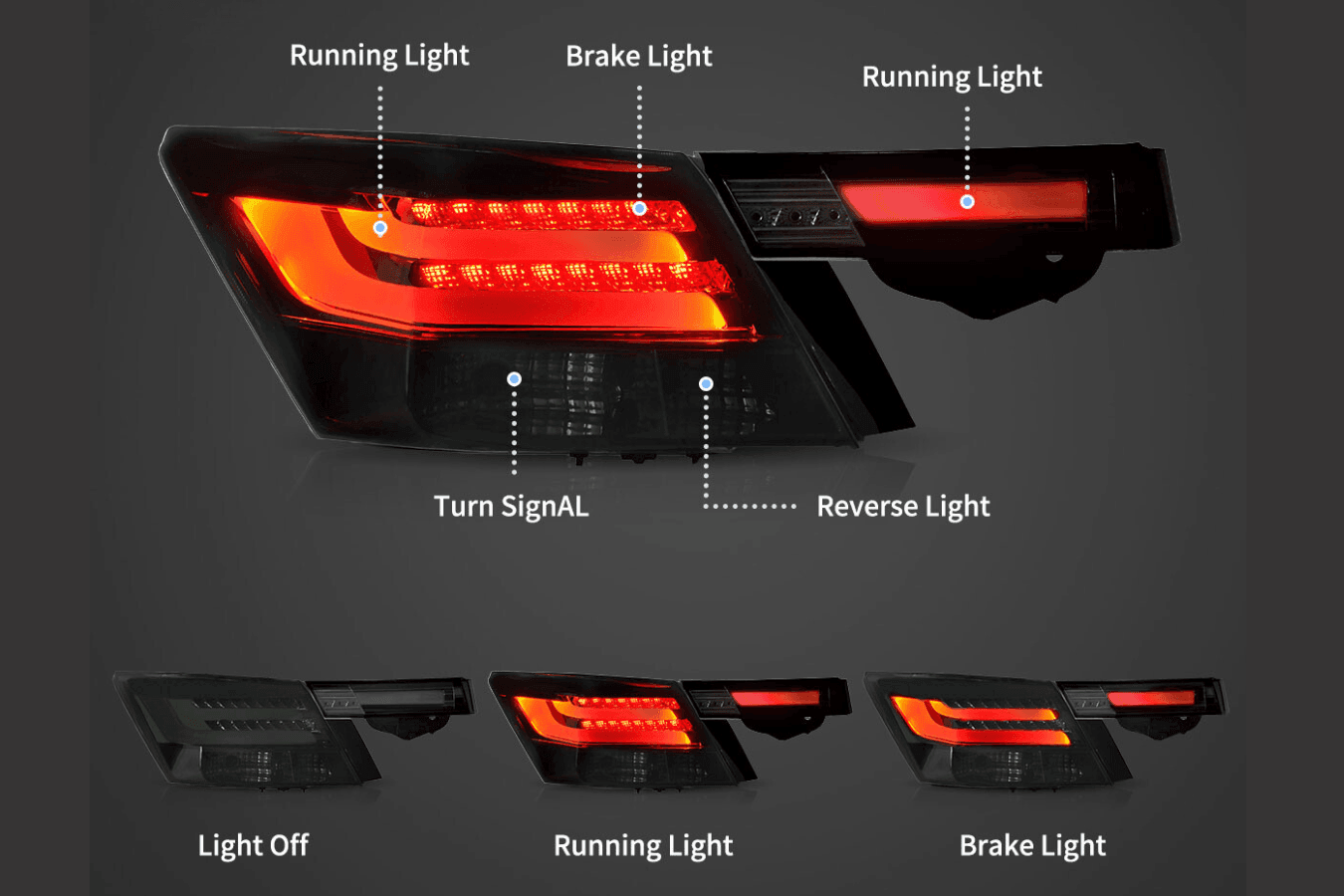 Honda Accord 8th Gen LED Tail Lights (2008-2012)