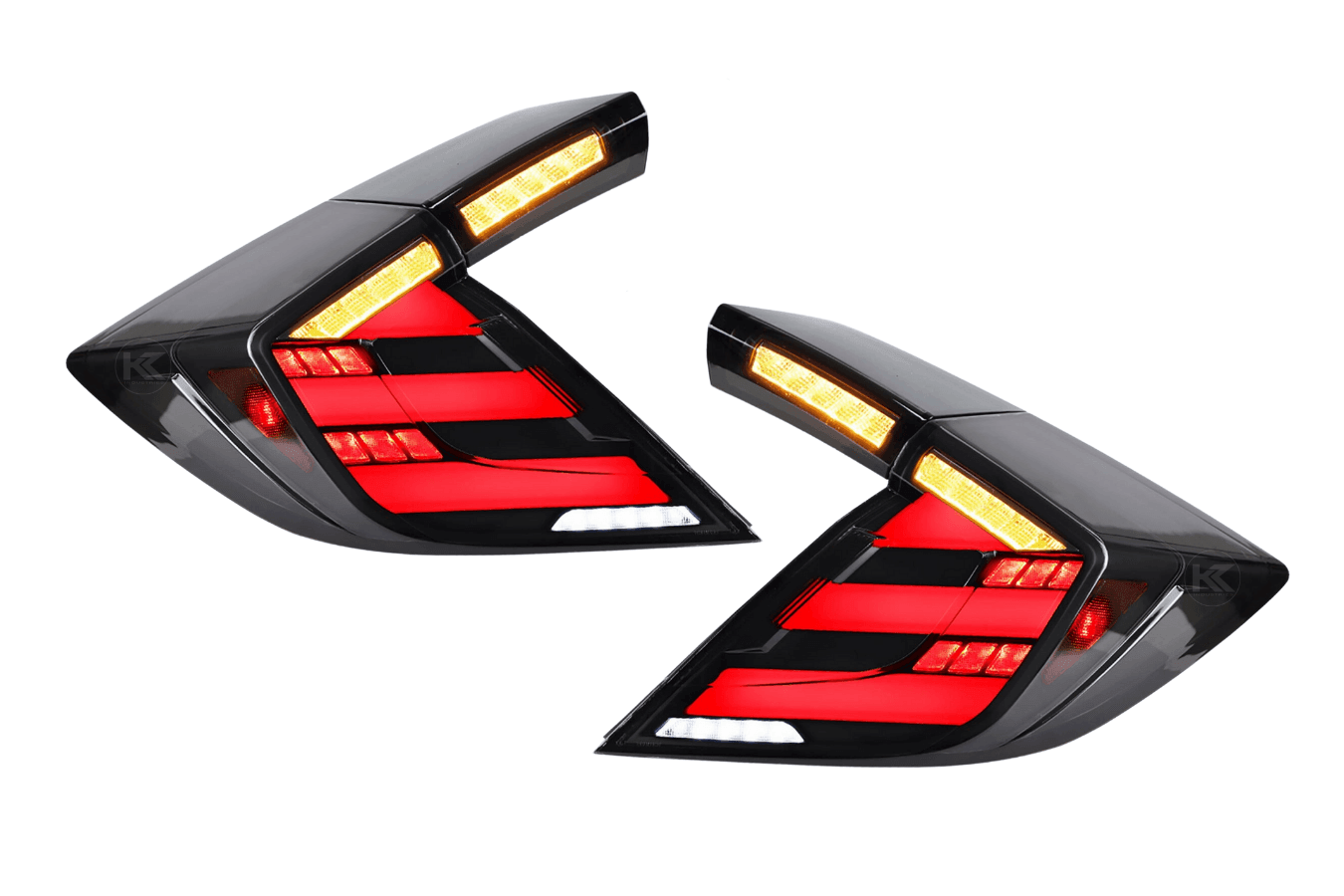 Honda Civic 10th Gen Hatchback and Type R Smoked Style LED Tail Lights Upgrade (2016-2021)